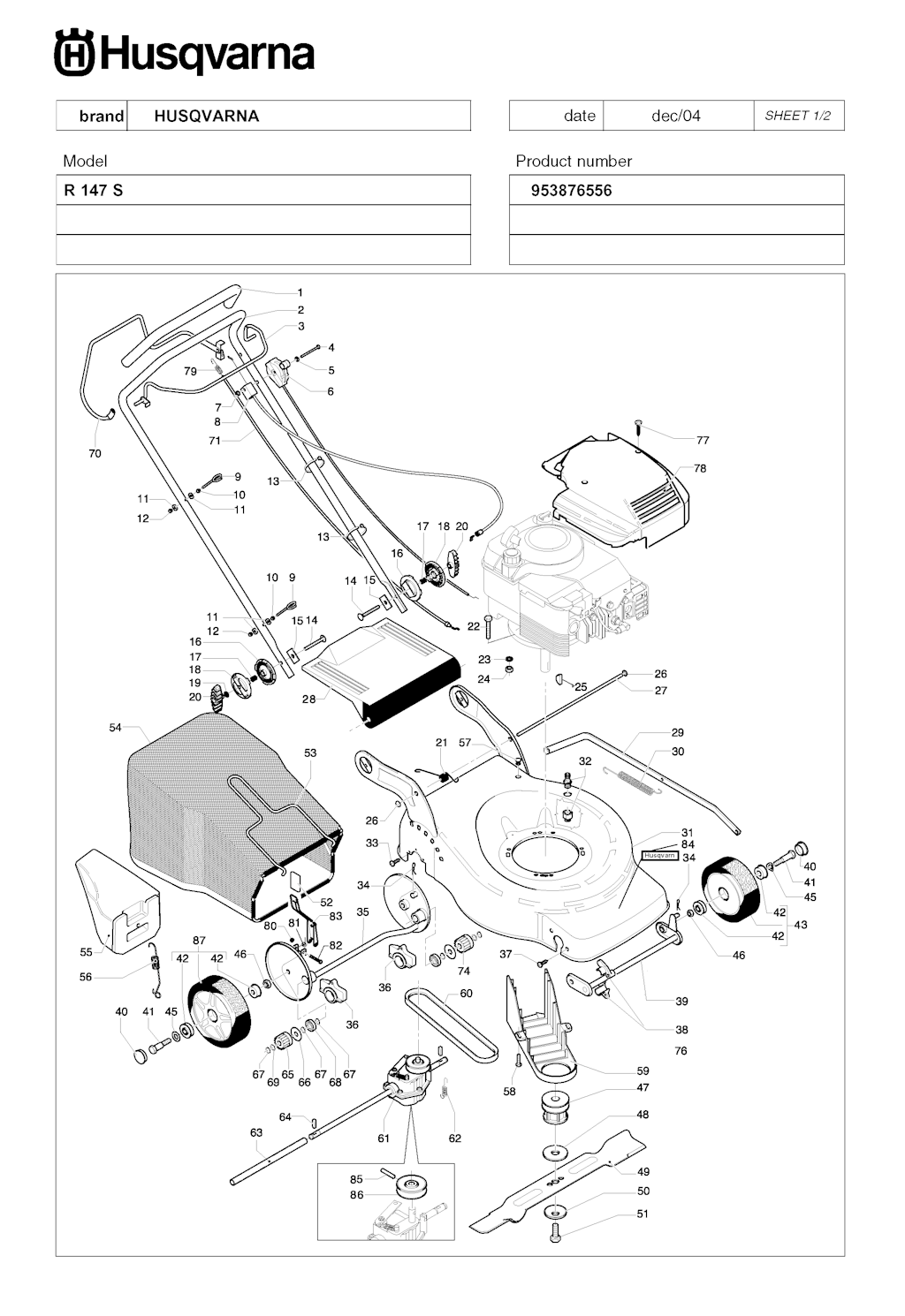 Explosionszeichnung Ersatzteile