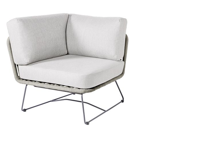 Diamond Garden Lounge Eckmodul MILOS, Edelstahl Dunkelgrau / Rope / Sunproof (100 % Polypropylen)