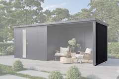 Wolff Finnhaus Seiten-/Rückwand 23 Metall Anthrazit für Terrassenanbau Ulrik & LinneaZubehörbild