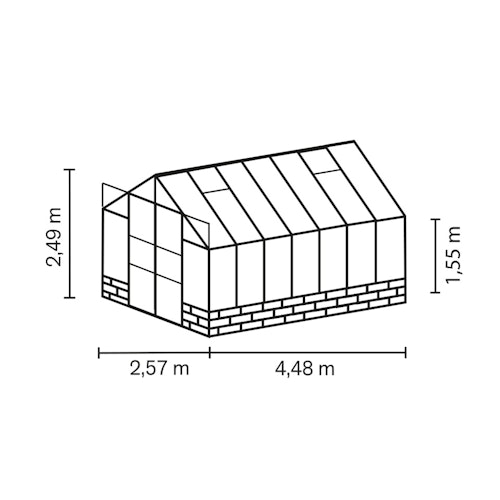 Vitavia Gewächshaus Cassandra 11500 inkl. Sockelmauer - 11,5 m²
