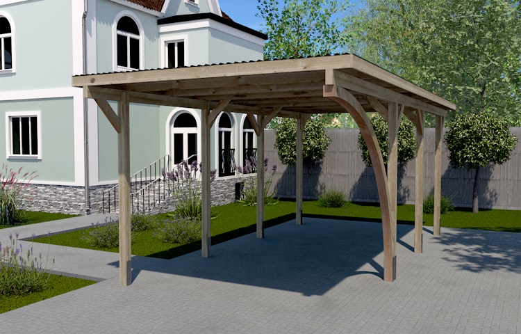 Weka Einzelcarport 606 A mit Rundbogen