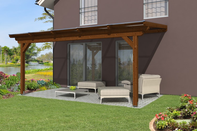 Skan Holz Terrassendach Ancona Leimholz o. Mittelpfosten 541 cm