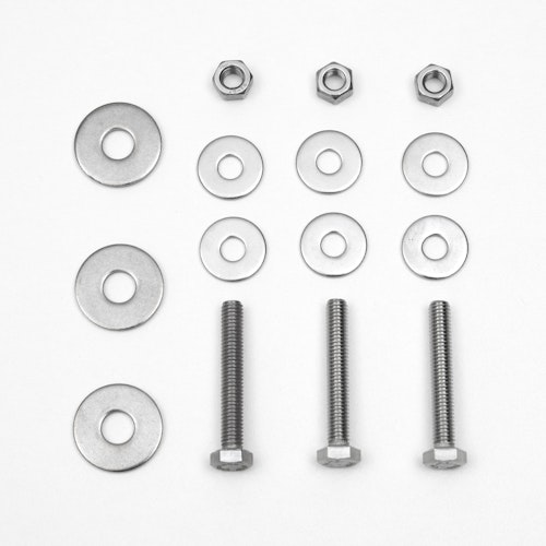 BambusBASIS Montageset GABIONE für Montageschiene - 3 Schrauben, 6 Unterlegscheiben, 3 Muttern, V2A