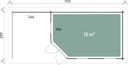 Vorschaubild Wolff Finnhaus Gartenhaus Anna 40-A/1+2-Raum mit 250 cm Terrasse 