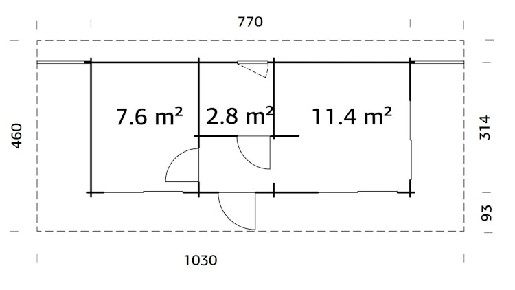 Palmako Ferienhaus Cecilia 21,8 m² Slide Plus - 70 mm