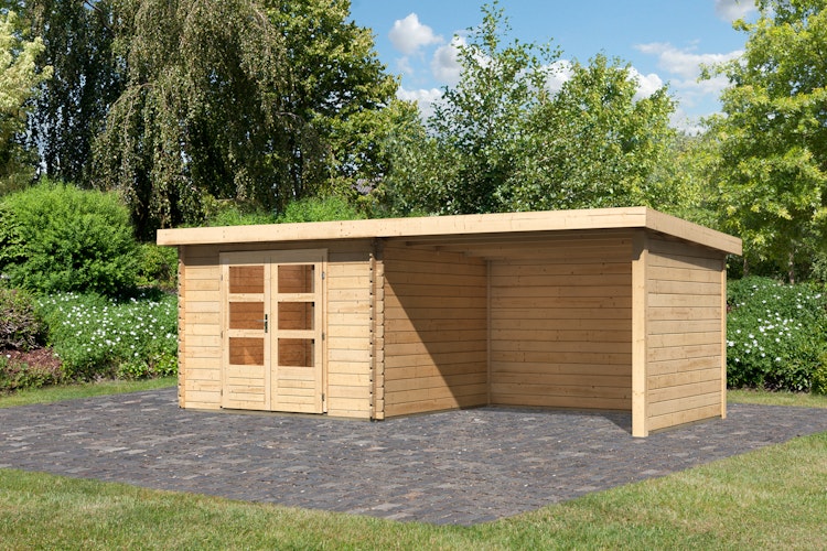 Karibu Woodfeeling Gartenhaus Bastrup 5 naturbelassen - 28 mm