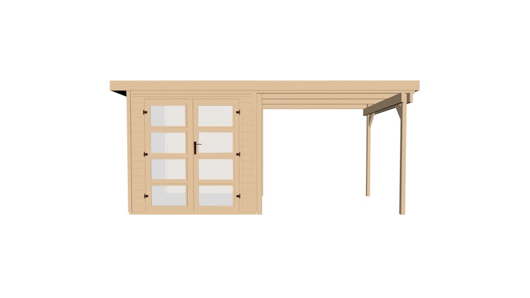 Weka Gartenhaus 321 B mit 230 cm Anbau - 19 mm