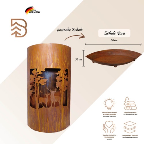 Badeko Set: Nova Hirsch (Säule, Schale & Kugel - inkl. Beleuchtung)