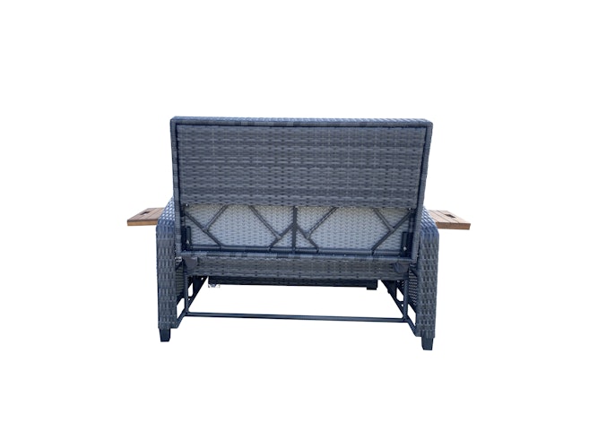 Garden Pleasure Funktionssofa BARI, Polyrattan Dunkelgrau / Kissen 100 % Polyester Dunkelgrau