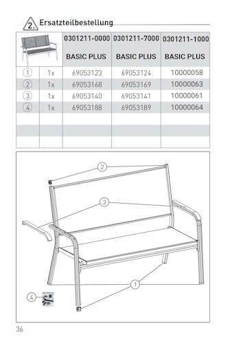 Kettler Ersatzteil Bodenschoner für Stapelssessel BASIC PLUS & 2er Bank BASIC PLUS, 4er Set