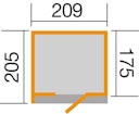Vorschaubild Weka Design Gartenhaus 262 mit Einzeltür - 21 mm