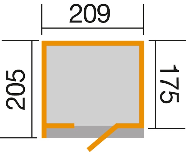 Weka Design Gartenhaus 262 mit Einzeltür - 21 mm
