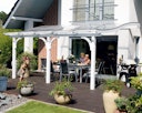Vorschaubild Skan Holz Terrassenüberdachung Venezia mit Mittelpfosten Breite 434 cm