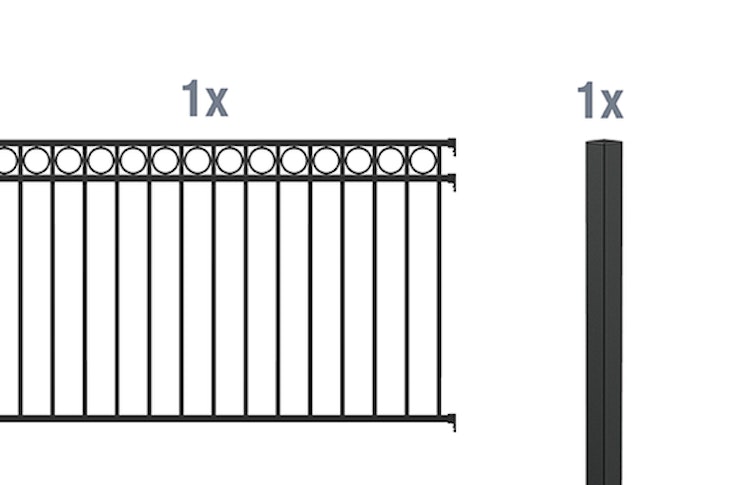 Alberts® Zaun Anbauset Circle zum Einbetonieren 2 m
