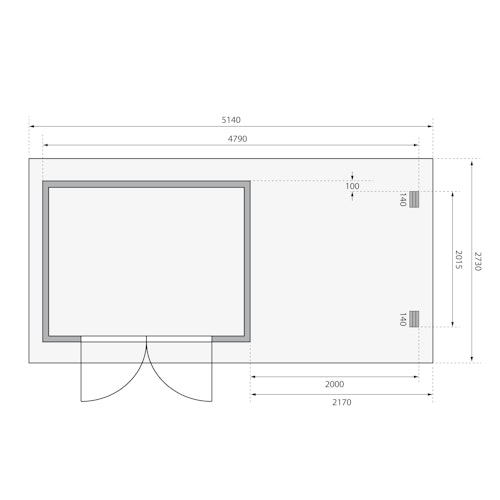 Karibu Woodfeeling Gartenhaus Bastrup 3 naturbelassen - 28 mm