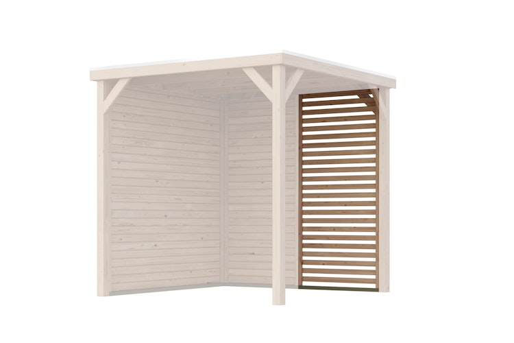 Karibu Lamellenwand halbe Breite für Pavillon Cubeco