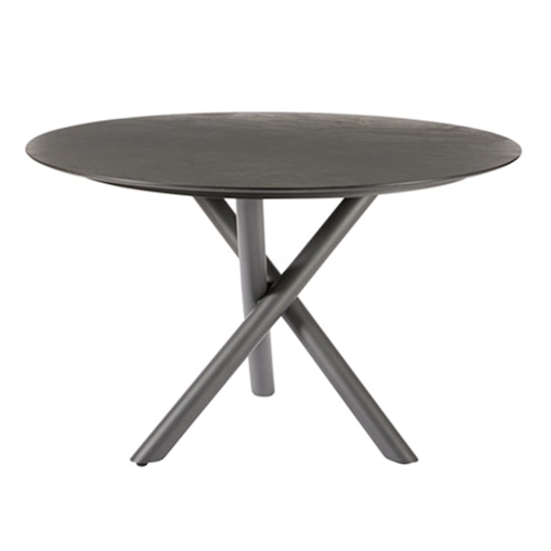 Diamond Garden Tischgestell SAN MARINO Ø 100 cm rund, Edelstahl Dunkelgrau