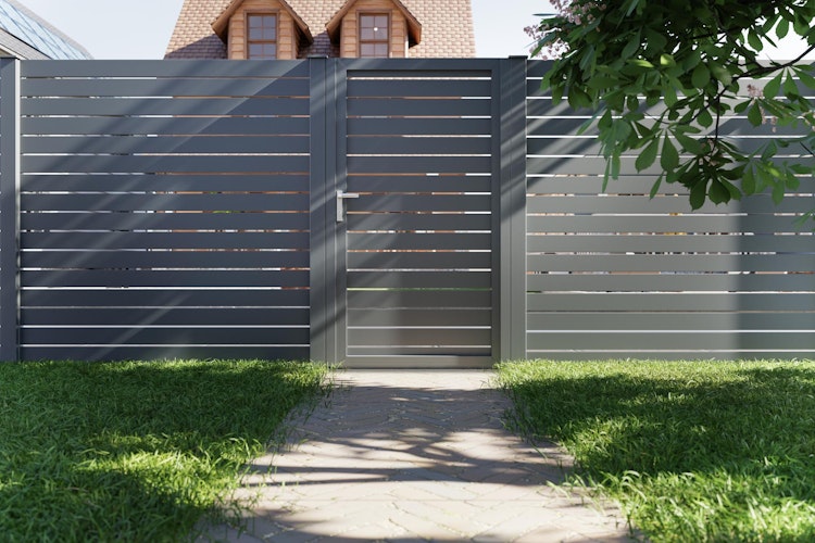 dz VIDUAL Swing Einzeltor Pure 100 x 20 mm Rhombusprofil - DIN Links