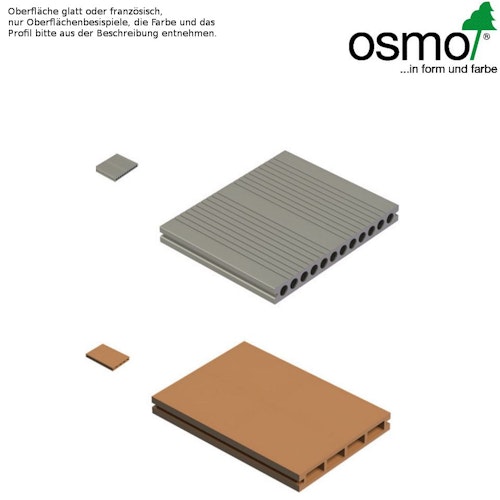 OSMO MULTI-DECK BPC-Terrassendiele Hohlkammer HELLGRAU-französisch & glatt