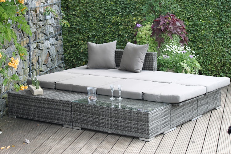 Garden Pleasure Lounge Set ALCUDIA, Aluminium / Polyrattan / Kissen 100 % Polyester