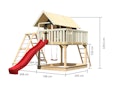 Vorschaubild Akubi Stelzenhaus Fidel mit Satteldach inkl. Wellenrutsche und Doppelschaukelanbau mit Klettergerüst und Netzrampe