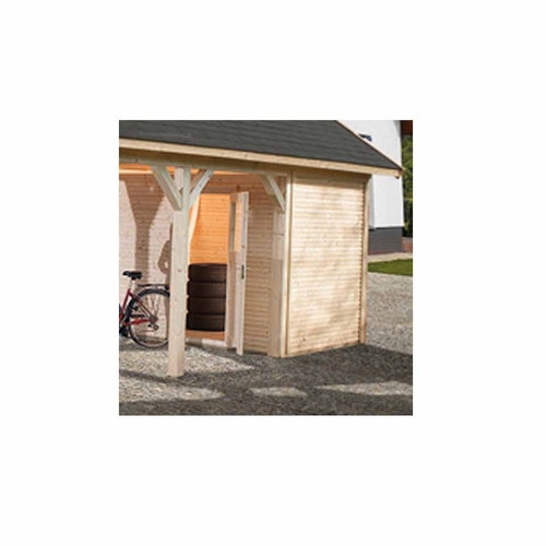 Weka Carportlagerraum für Einzelcarport 614/615 Leimholz Flach- und Satteldach Gr. 2
