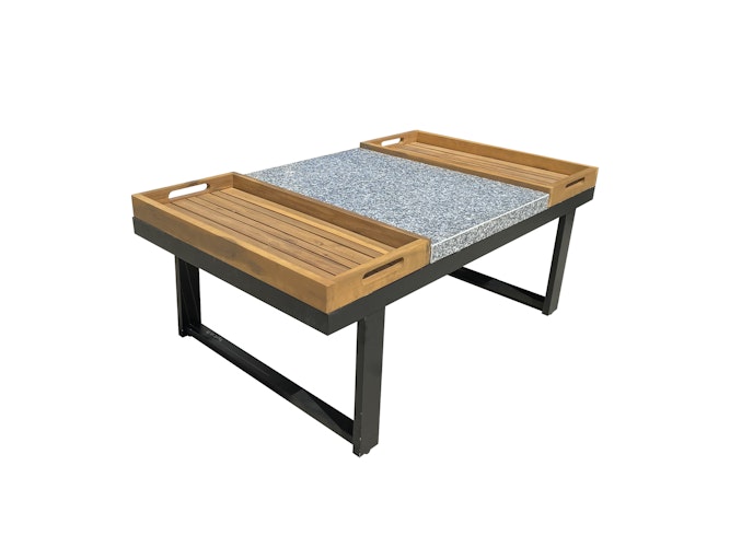 Garden Pleasure Lounge-Set SAN MATEO, Eukalyptus / Polyrattan / Kissen 100 % Polyester Beige