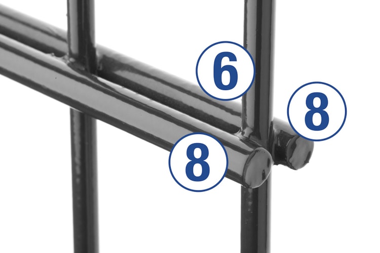 dz Doppelstab-Zaunset MAX 8/6/8 mit Pfosten VAP