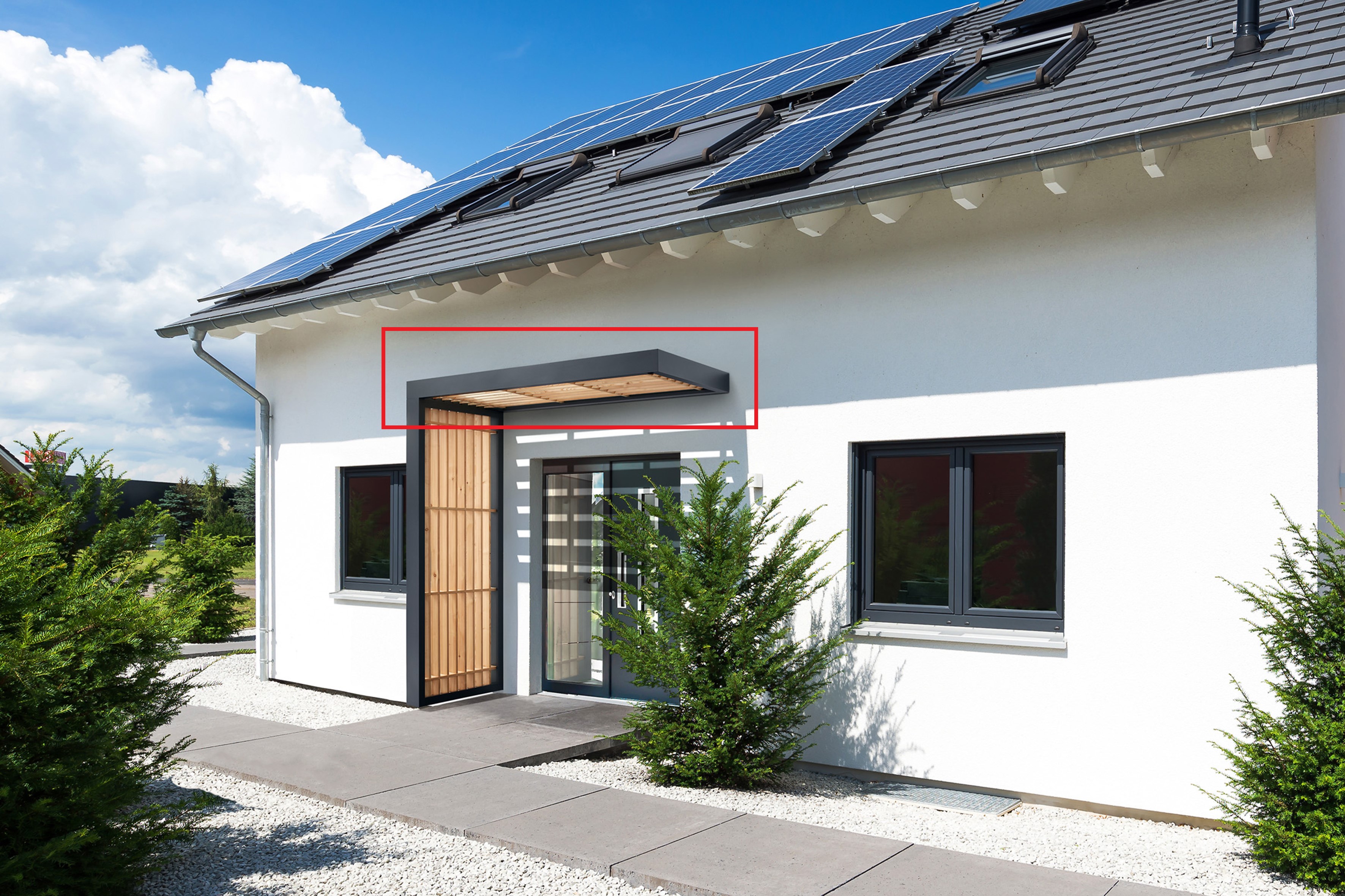 Gutta Rechteckvordach BS Timber 200 inkl. Wasserspeier