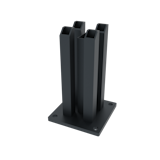 Fiberdeck BOSTON Pfostenanker 120x120x200 mm verstärkt RAL9005 zum AufschraubenZubehörbild