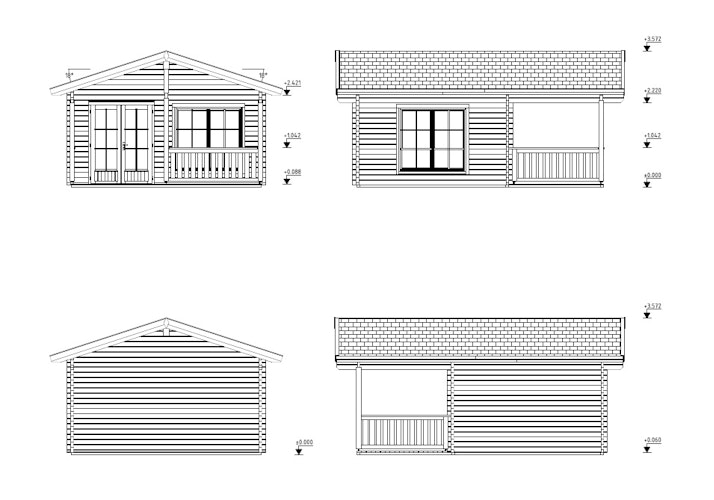Palmako Ferienhaus Agneta 18,8+12,5 m² - 70 mm