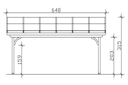 Vorschaubild Skan Holz Terrassenüberdachungen Verona o. Mittelpfosten Breite 648 cm