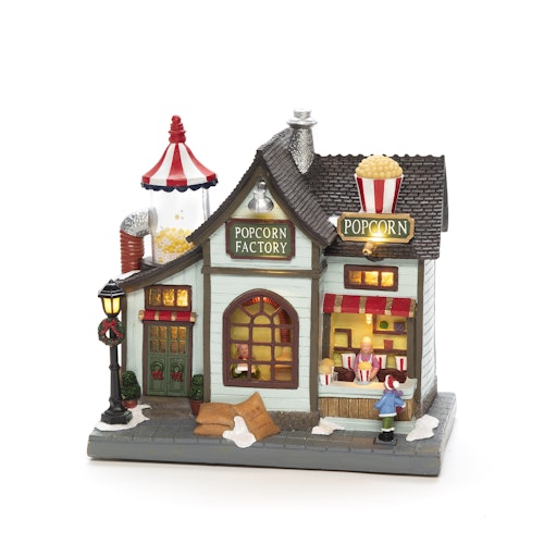 Konstsmide Weihnachtsbeleuchtung  LED Szenerie Popcornfabrik mit Animation