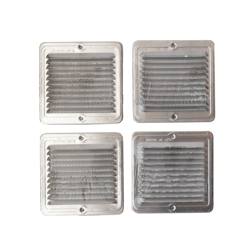 Lüftungsgitter für Gartenhäuser inkl. Befestigungsmaterial & Insektenschutzgitter - 4er Set