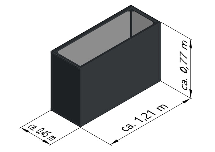 KGT Aluminium Hochbeet 130 - Profile anthrazit - B1,21 x T0,45 x H0,77 m - 350 l