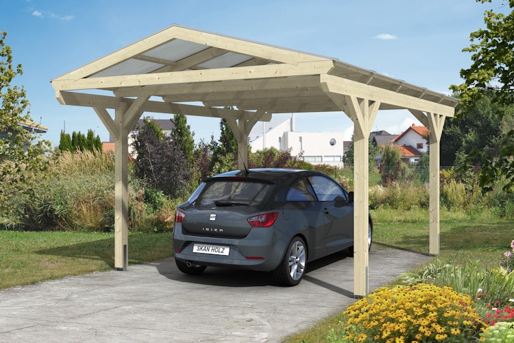 Skan Holz Westerwald Design Einzelcarport aus Leimholz Breite 362 cm
