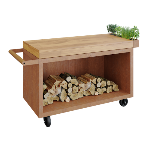 OFYR Mise en Place Table Corten 135 PRO Teakholz