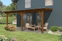 Vorschaubild Skan Holz Terrassenüberdachung Rimini aus Douglasie mit Mittelpfosten Breite 541 cm