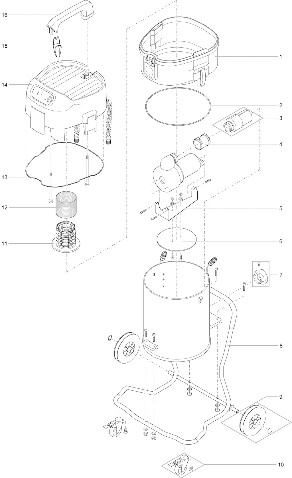 Explosionszeichnung Ersatzteile