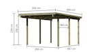Vorschaubild Karibu Carport Einzelcarport Eco 1/2 - kesseldruckimprägniert