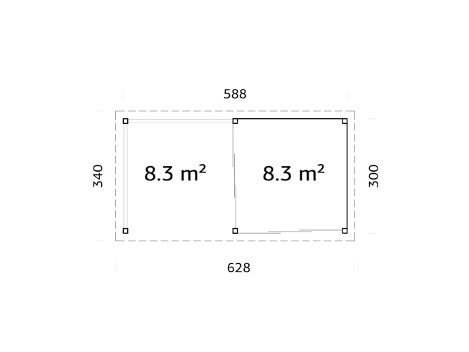 Palmako Gartenhaus Connect Lenna 16,6 m² Set 403 Slide