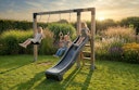 Vorschaubild EXIT Linea Robust 110 mit Schaukel mit Rutsche und Turnringen