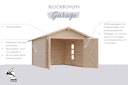Vorschaubild Karibu Garage Blockhausgarage 28 mm natur