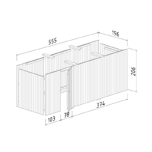 Palmako Karl 40,6 m² - Anbauschuppen 10,9 m²