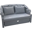 Vorschaubild Garden Pleasure Funktionssofa MONTE CARLO, Polyrattan Dunkelgrau / Kissen 100 % Polyester Grau