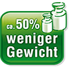 Mit 50% weniger Gewicht