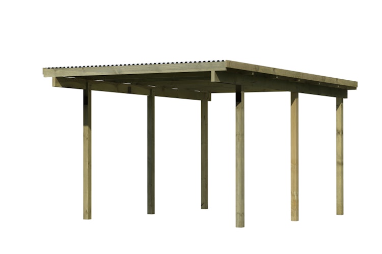 Karibu Carport Einzelcarport Eco 1/2 - kesseldruckimprägniert