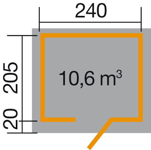 Weka 28 mm Gartenhaus 260 Anbauhaus