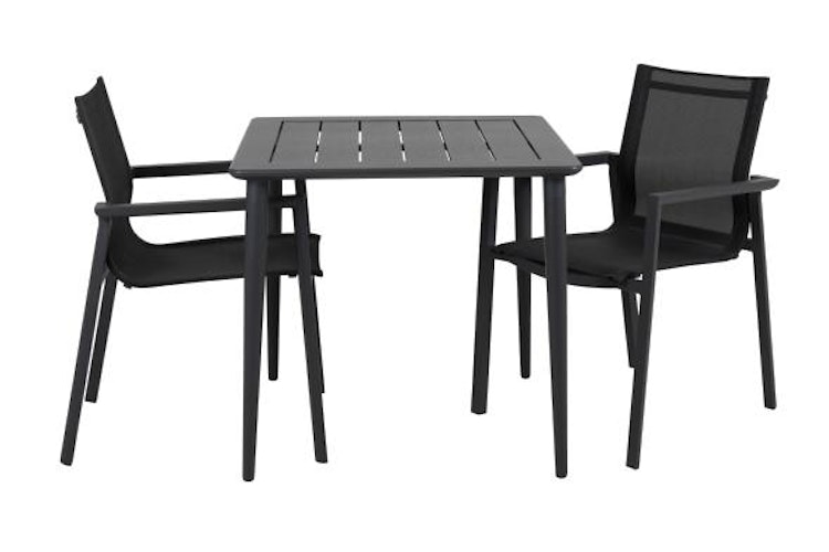 Brafab Stapelsessel DELIA, Aluminium Weiß / Kunststoffgewebe Schwarz - Abverkauf 