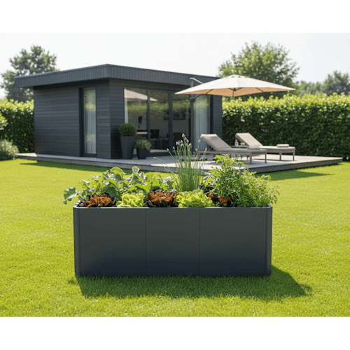 Premium Hochbeet aus Stahl anthrazit 200 x 80 x 75 cm